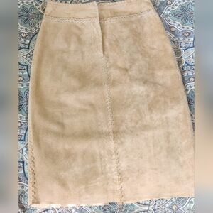 Danier Brand Tan Suede Midi Skirt